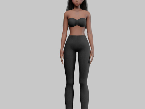 Cartoon cute girl V28042 Modelo 3D