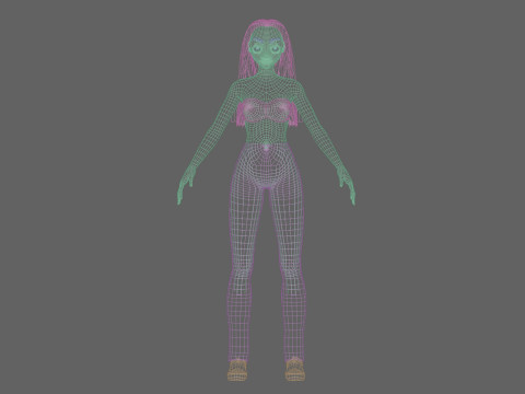 Cartoon cute girl V28042 Modelo 3D
