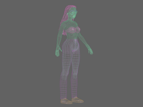 Cartoon cute girl V28042 Modelo 3D