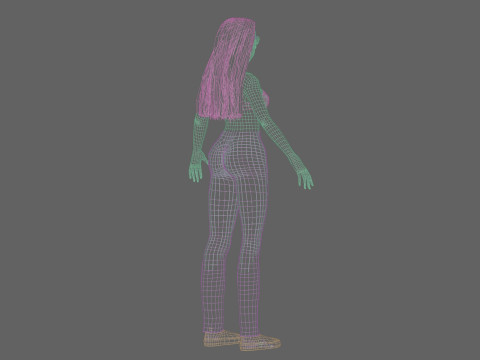 Cartoon cute girl V28042 Modelo 3D