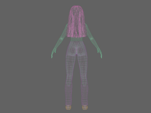 Cartoon cute girl V28042 Modelo 3D