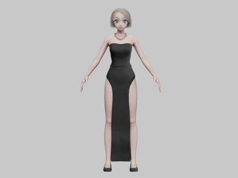 Classic Basic girl V26450 3D Model