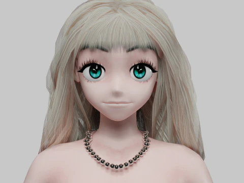 Classic cute girl V40982 3D Model