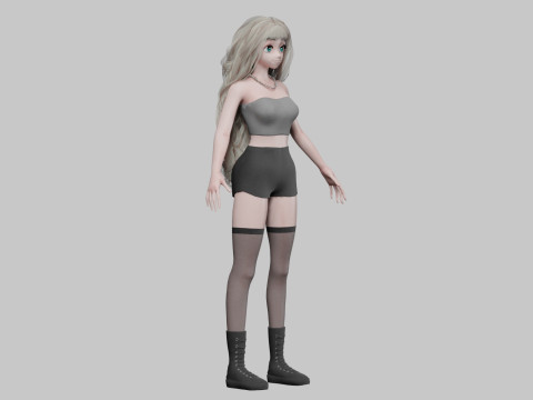 Classic cute girl V40982 Modèle 3D