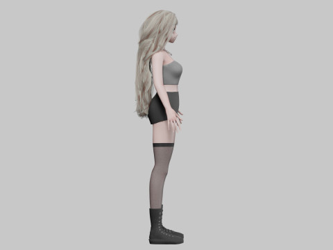 Classic cute girl V40982 Modèle 3D