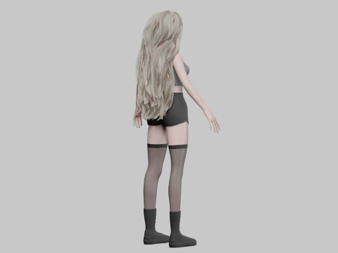 Classic cute girl V40982 Modèle 3D