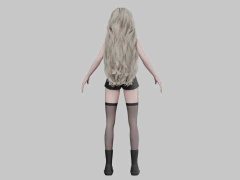 Classic cute girl V40982 Modèle 3D