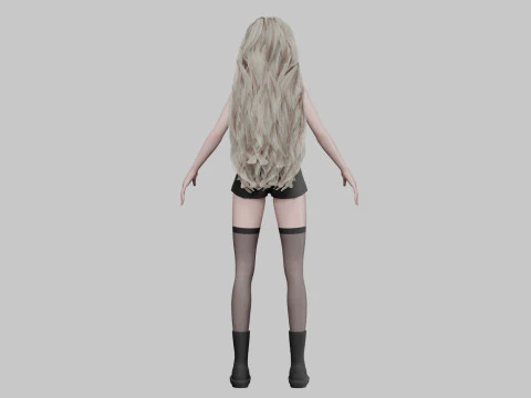 Classic cute girl V40982 3D Model