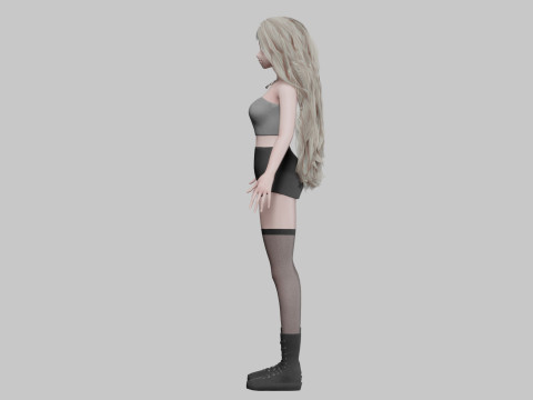 Classic cute girl V40982 Modèle 3D