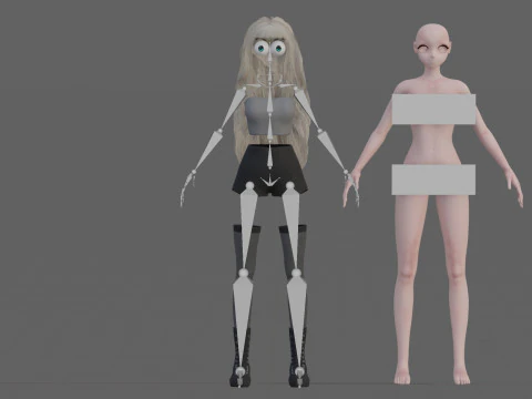 Classic cute girl V40982 3D Model