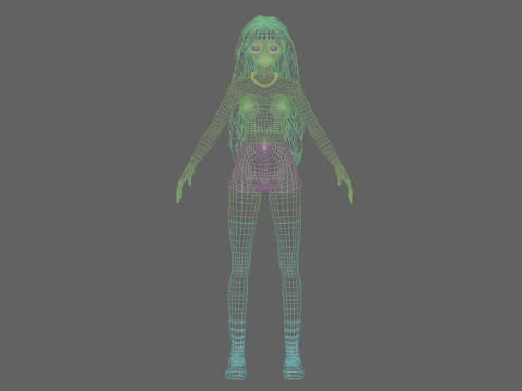 Classic cute girl V40982 3D Model