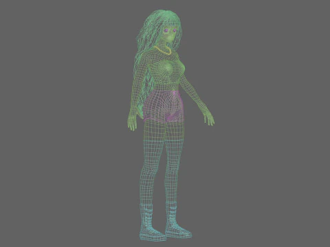 Classic cute girl V40982 3D Model