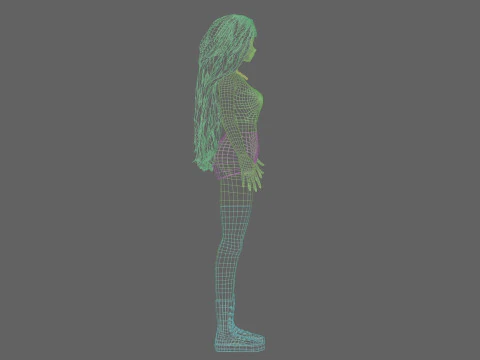 Classic cute girl V40982 3D Model