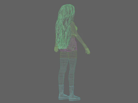 Classic cute girl V40982 3D Model