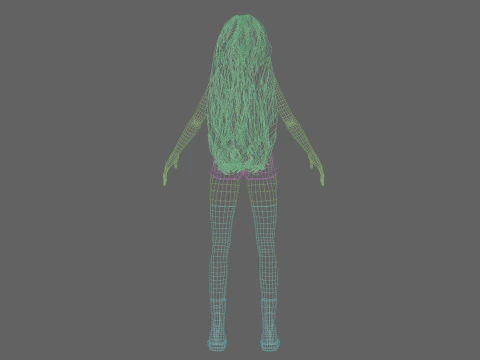 Classic cute girl V40982 3D Model