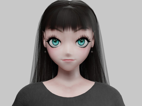 Cool anime girl V29067 3Dモデル