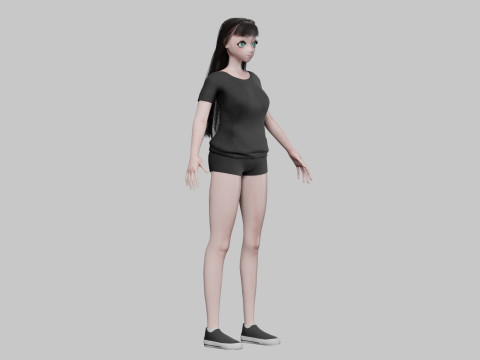 Cool anime girl V29067 3Dモデル