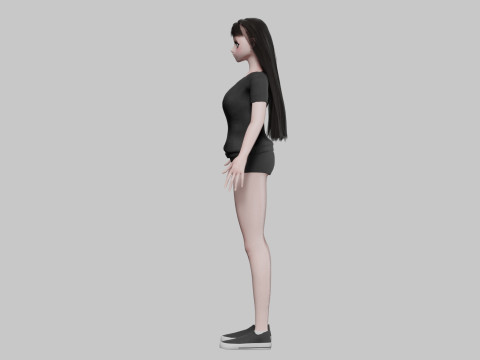 Cool anime girl V29067 3Dモデル