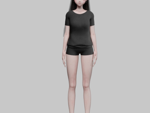 Cool anime girl V29067 3Dモデル