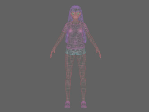 Cool anime girl V29067 3Dモデル