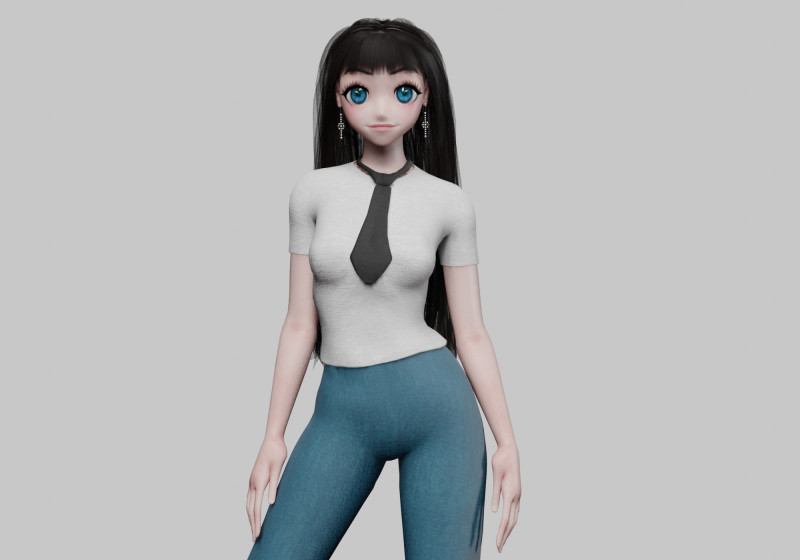 Cool Basic girl V35584 Modèle 3D .c4d .max .obj .3ds .fbx .stl .blend
