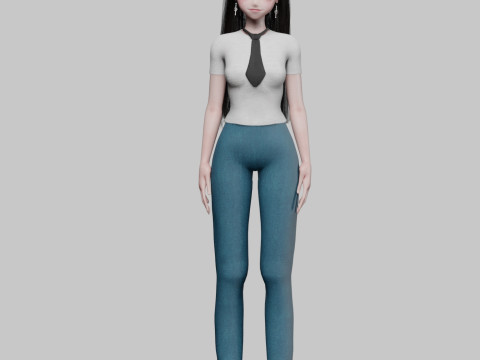 Cool Basic girl V35584 Modèle 3D