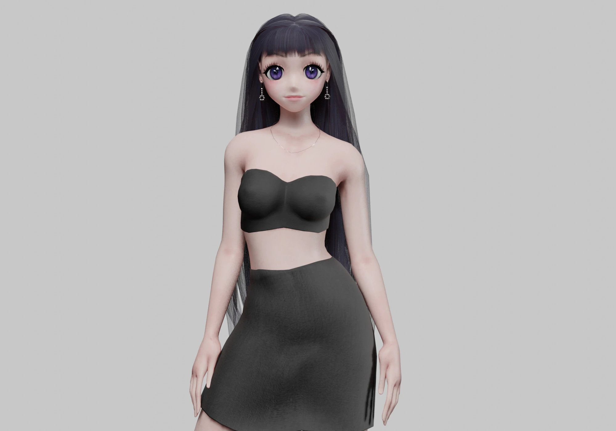 Cool cute girl V33027 3D Model .c4d .max .obj .3ds .fbx .stl .blend 