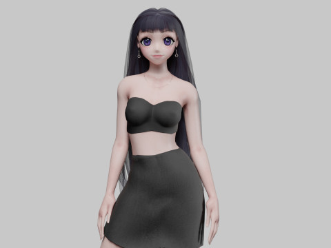 Cool cute girl V33027 Model 3D
