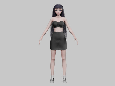 Cool cute girl V33027 Modelo 3D
