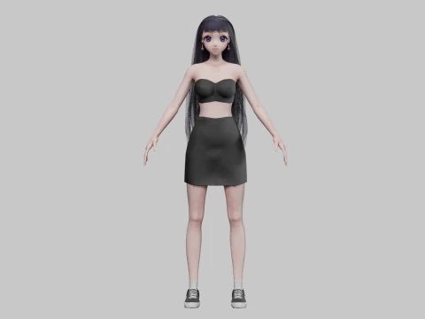 Cool cute girl V33027 3D Model