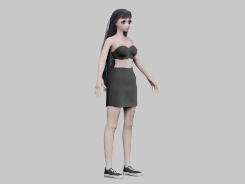 Cool cute girl V33027 3D Model