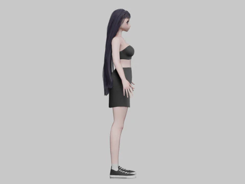 Cool cute girl V33027 3D Model