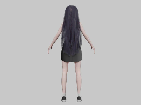 Cool cute girl V33027 3D Model