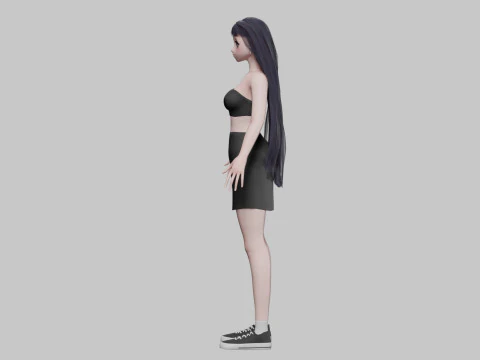 Cool cute girl V33027 3D Model