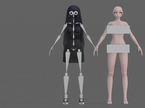 Cool cute girl V33027 3D Model