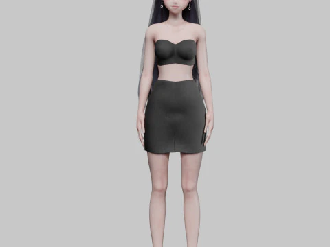 Cool cute girl V33027 3D Model
