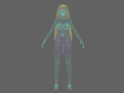 Cool cute girl V33027 3D Model
