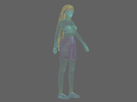 Cool cute girl V33027 3D Model