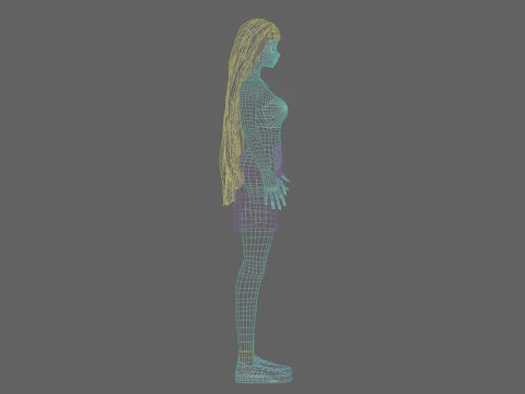 Cool cute girl V33027 3D Model