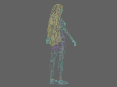 Cool cute girl V33027 3D Model