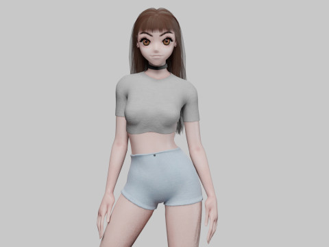 Cute Young girl V30728 3D Model