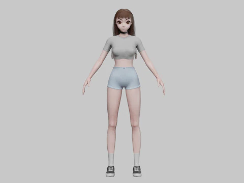 Cute Young girl V30728 3D Model