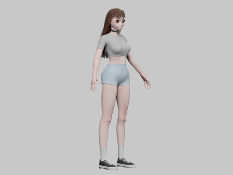 Cute Young girl V30728 Modelo 3D