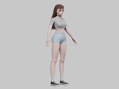 Cute Young girl V30728 3D Model