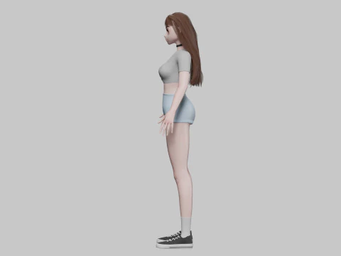 Cute Young girl V30728 3D Model