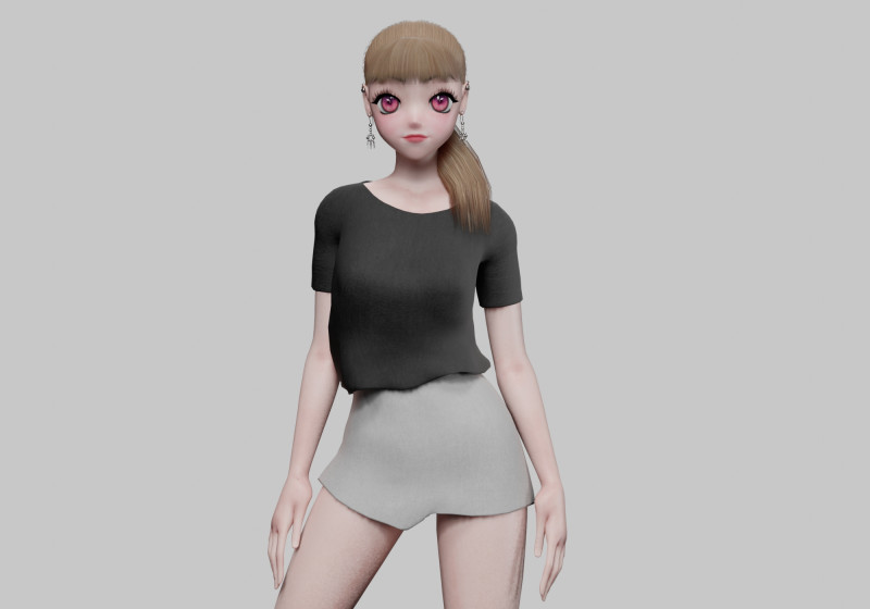 Standard anime girl V25712 3D मॉडल .c4d .max .obj .3ds .fbx .stl .blend 