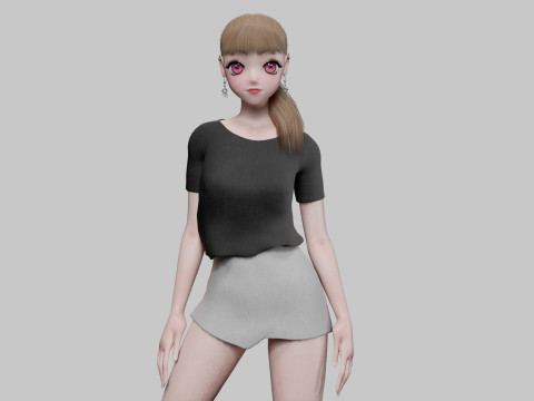 Standard anime girl V25712 3D मॉडल
