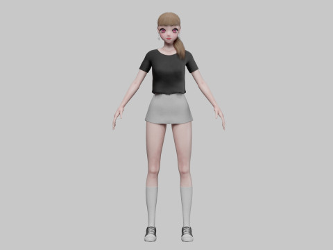 Standard anime girl V25712 3D मॉडल