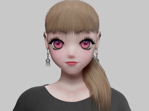 Standard anime girl V25712 3D मॉडल