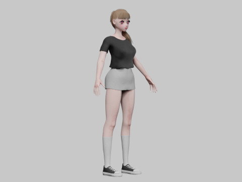 Standard anime girl V25712 3D मॉडल